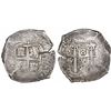 Image 1 : Potosi, Bolivia, cob 8 reales, 1698F, cross side struck from 4R die (4 above cross), unique.