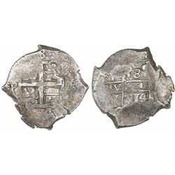 Potosi, Bolivia, cob 8 reales, 1714Y.