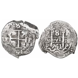 Potosi, Bolivia, cob 8 reales, 1741P, ex-Trastamara.
