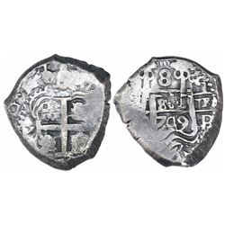 Potosi, Bolivia, cob 8 reales, 1749q.