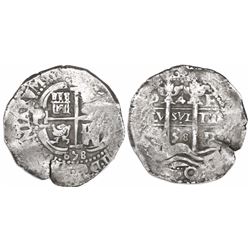 Potosi, Bolivia, cob 4 reales, 1658E.