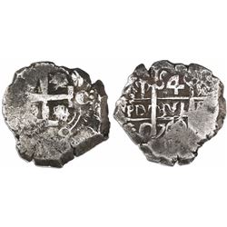 Potosi, Bolivia, cob 4 reales, 1742C/P, rare.