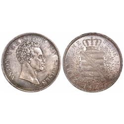 Saxony-Albertine (German States), 1 taler, Anton V, 1827S, Dresden mint.