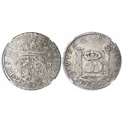 Guatemala, pillar 4 reales, Charles III, 1769P, encapsulated NGC VF 20, finest known in NGC census, 