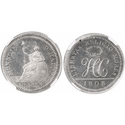 Haiti (struck in Birmingham, England), 30 sols silver pattern, Henri Christophe, 1808, rare, encapsu