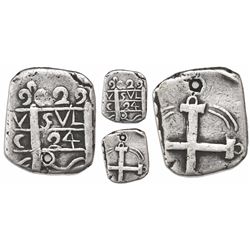 Comayagua, Honduras, provisional "imitation cob" 2 reales, 1824-C(Y), very rare, Jara Plate Coin, ex