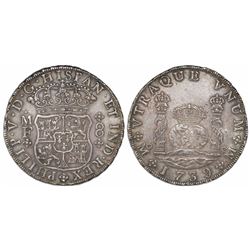 Mexico City, Mexico, pillar 8 reales, Philip V, 1739MF.