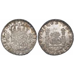 Mexico City, Mexico, pillar 8 reales, Philip V, 1740MF.