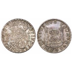 Mexico City, Mexico, pillar 8 reales, Philip V, 1742MF.