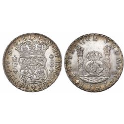 Mexico City, Mexico, pillar 8 reales, Philip V, 1747MF.