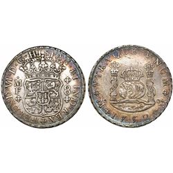 Mexico City, Mexico, pillar 8 reales, Ferdinand VI, 1752MF.