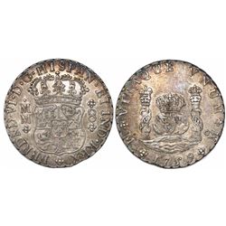 Mexico City, Mexico, pillar 8 reales, Ferdinand VI, 1759MM, recut 9.