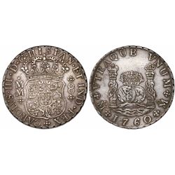 Mexico City, Mexico, pillar 8 reales, Charles III, 1760MM.