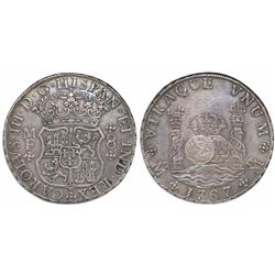 Mexico City, Mexico, pillar 8 reales, Charles III, 1767MF.