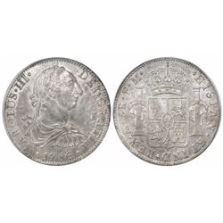 Mexico City, Mexico, bust 8 reales, Charles III, 1786FM, encapsulated PCGS AU 58.