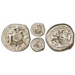 Granada, Nicaragua, provisional "imitation cob" 1/2 real, 1824, with radiant Liberty Cap countermark