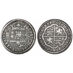 Segovia, Spain, milled 8 reales, Charles II, 1683, assayer BR in monogram.