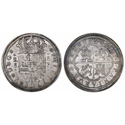 Seville, Spain, milled 8 reales, Philip V, 1728P.