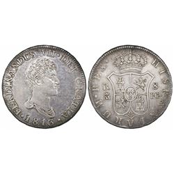 Madrid, Spain, bust 8 reales, Ferdinand VII, 1813IG.