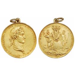 Mexico City, Mexico, cast gold proclamation medal, Ferdinand VII, 1814, Archbishop of Mexico, reesta