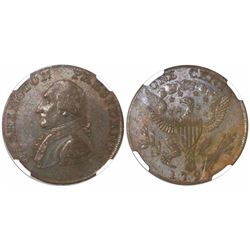 USA (struck in Birmingham, England), one cent Washington President, 1791, small eagle, encapsulated