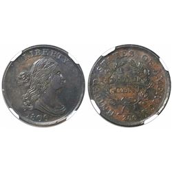 USA (Philadelphia mint), half cent Draped Bust, 1806, small 6, no stems, C-1, encapsulated NGC AU 55