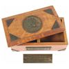 Image 1 : Oak wood box (with plaque) made from pieces of the USS Constitution.