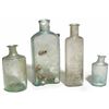 Image 1 : Four small handblown glass bottles (1800s).