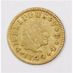 Seville, Spain, bust 1/2 escudo, Philip V, 1744PJ.