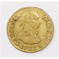 Madrid, Spain, bust 1/2 escudo, Charles III, 1783JD.