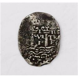 Potosi, Bolivia, cob 1 real, 1652E Transitional Type II, rare.