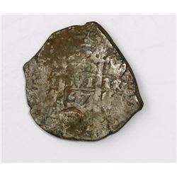 Potosi, Bolivia, cob 4 reales, 1667E.