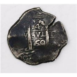 Potosi, Bolivia, cob 4 reales, 1669E.