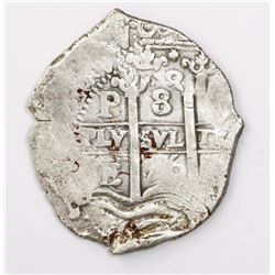 Potosi, Bolivia, cob 8 reales, 1676E.