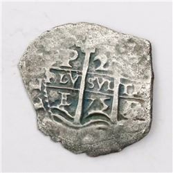 Potosi, Bolivia, cob 2 reales, 1675E.