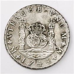 Mexico City, Mexico, pillar 8 reales, Philip V, 1744MF.