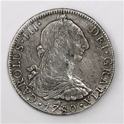 Mexico City, Mexico, bust 8 reales, Charles III, 1780FF.