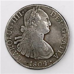 Mexico City, Mexico, bust 8 reales, Charles IV, 1804TH.