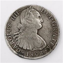 Mexico City, Mexico, bust 8 reales, Charles IV, 1808TH.