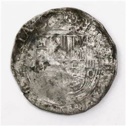 Mexico City, Mexico, cob 4 reales, Philip II, assayer O below denomination IIII to right, mintmark o