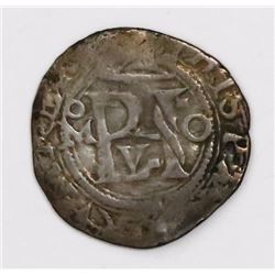 Mexico City, Mexico, cob 1/2 real, Philip II, assayer O to right, mintmark oM to left.