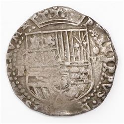 Potosi, Bolivia, cob 8 reales, Philip II, assayer RL.