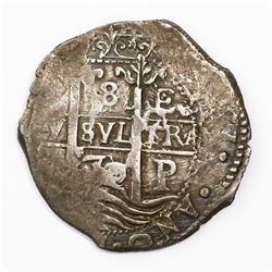 Potosi, Bolivia, cob 8 reales, 1670E.