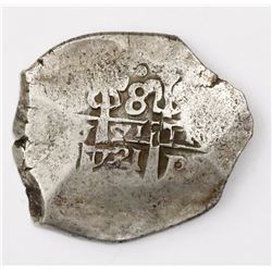 Potosi, Bolivia, cob 8 reales, 1721Y.