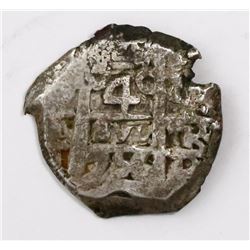 Potosi, Bolivia, cob 4 reales, 1756q.