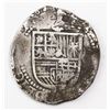 Image 1 : Seville, Spain, cob 8 reales, Philip II, assayer Gothic D at 4 o'clock outside tressure on reverse.