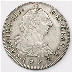 Potosi, Bolivia, bust 8 reales, Charles III, 1773JR.