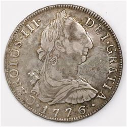 Potosi, Bolivia, bust 8 reales, Charles III, 1776PR.