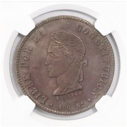 Potosi, Bolivia, 8 soles, 1861FL, encapsulated NGC AU 58.