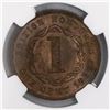 Image 2 : Lot of two British Honduras bronze 1c, George VI, in NGC slabs: 1939 MS 64 RB and 1944 MS 62 BN.